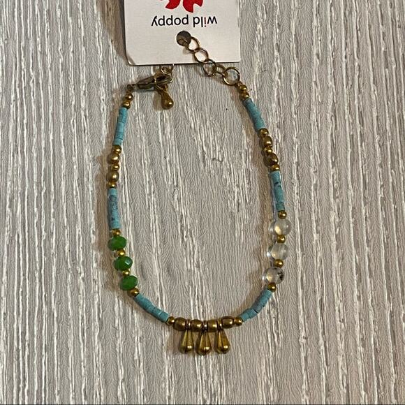 Wild Poppy Women's Delicate Handmade Beaded Bracelet Set of Two NEW - Picture 3 of 8